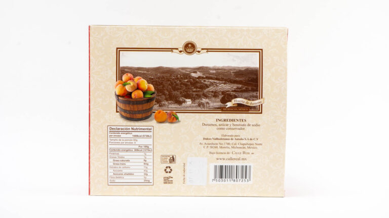 Duraznos Prensados en caja — Calle Real, dulces morelianos